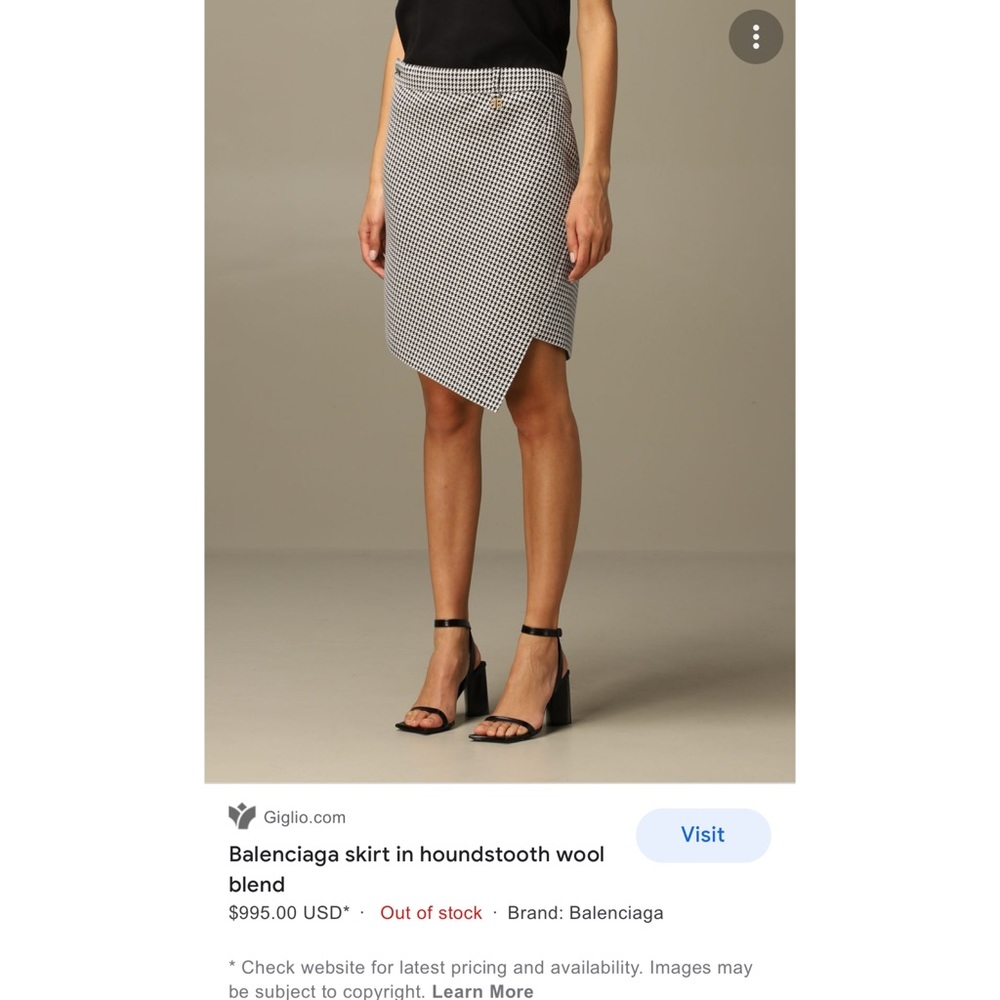 NWT Balenciaga Pied de poule wrap skirt
